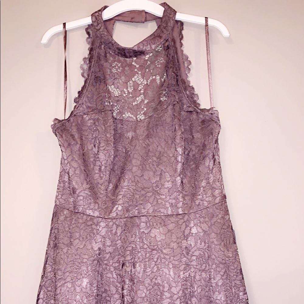 Eliza J lavender lace dress.